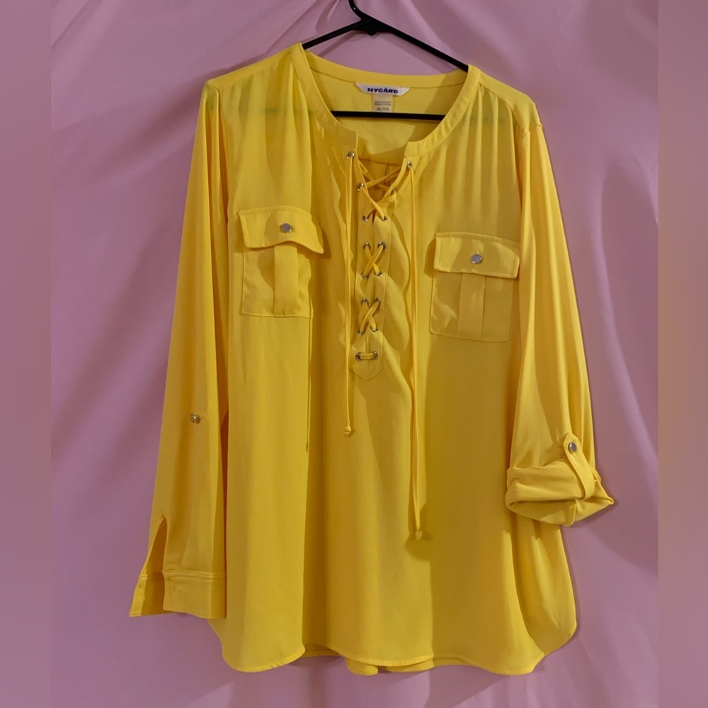Nygard women’s yellow long sleeved blouse.